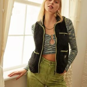 Stylish Black and Green Women's Vest